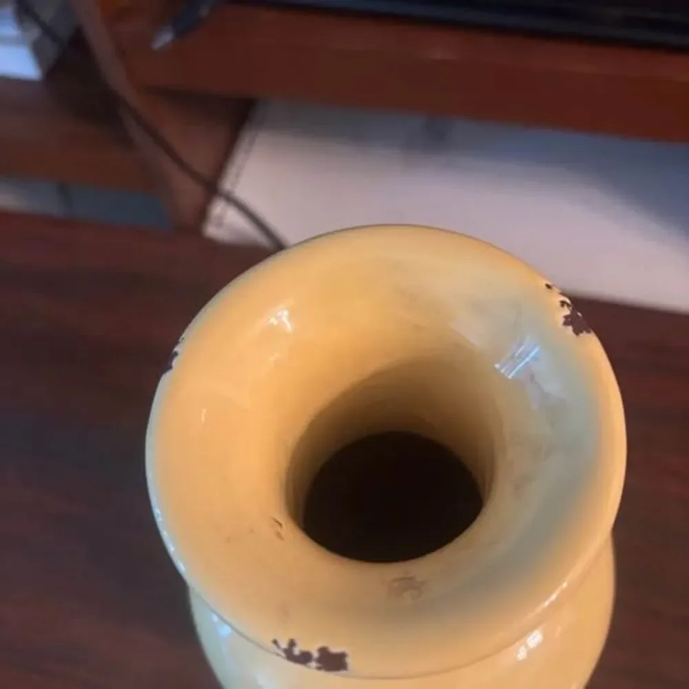 Yellow Ceramic 'Live What You Love' Decorative Vase